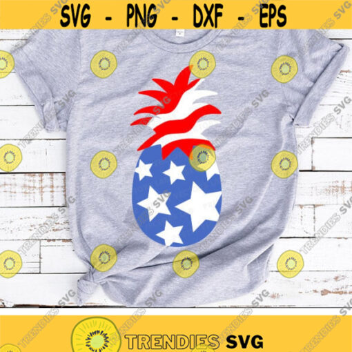 4th of July Svg Patriotic Pineapple Svg American Flag Pineapple Cut files USA Svg Dxf Eps Png Summer Fourth of July Cricut Silhouette Design 1634 .jpg