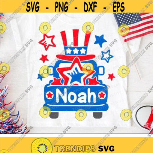 4th of July Svg Patriotic Truck Svg USA Old Truck Cut Files Kids Svg American Hat Svg Dxf Eps Png America Clipart Silhouette Cricut Design 2293 .jpg