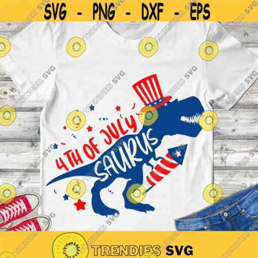 4th of july Saurus SVG Patriotic T Rex SVG 4th of July Dinosaur SVG Patriotic kids shirt cut files