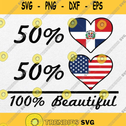 50 Dominican Republic Flag 50 American Flag 100 Beautiful Svg Png Dxf Eps