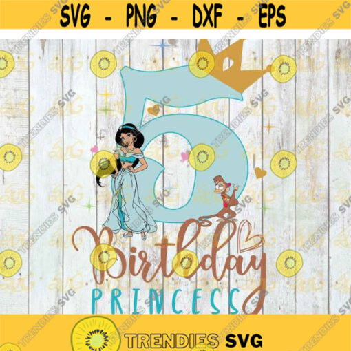 5th Birthday svg Birthday Princess Svg Birthday Svg Cricut File Clipart Svg Png Eps Dxf Design 437 .jpg