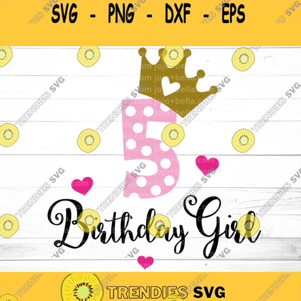 Birthday SVG - 5Th Birthday Svg Fifth Birthday Svg Unicorn Princess Svg ...