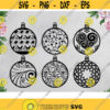 6 Christmas baubles Bundle Svg Xmas landscape Png Winter Ornament Snowflake Christmas Tree Holiday design Cricut Silhouette Dxf Eps Htv .jpg