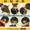 6 Little Wizards SVG Bundle Cute Wizard Vector Cut File Cute Magic Character Vector Clipart Wizard in School Uniform PNG