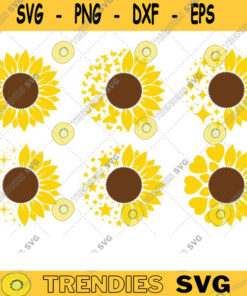 6 Sunflower Bundle Svg Sunflower Butterfly Svg Sunflower And Gift Monogram Svg Sunflower Png Half Sunflower Svg Cutting File For Cricut 488