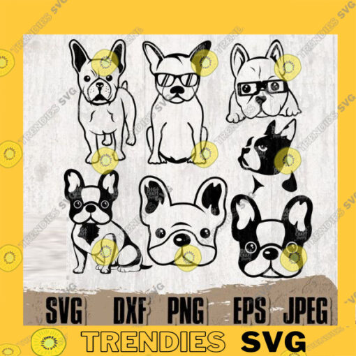 7 French Bulldog Bundle Svg Files Frenchie Svg Dog Bundle svg French Bulldog Svg Dog Stencil Dog Clipart Dog Svg Dog Png Bundle svg copy