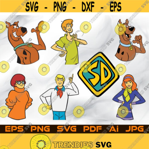 7 Scooby Do Svg Layered Bundle Friends Silhouette Files For Cricut Design Space Cut File Digital Download Clipart Cartoon Gift For Children Design 194.jpg