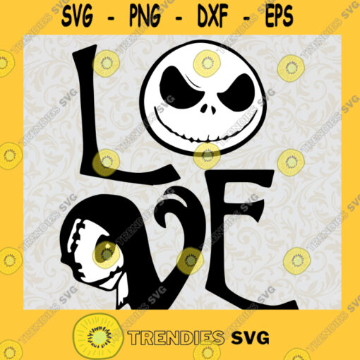 A Nightmare before Christmas Jack Skellington and Sally Love SVG png dxf cameo
