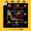 A Queen Was Born In August Happy Birthday To Me PNG Leopard Red High Heels Girl PNG JPG