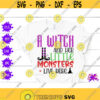 A witch and her little monsters live here Witch Halloween Funny Halloween shirt Halloween decor Witch hat Bad witch leg Spooky witch sign Design 474