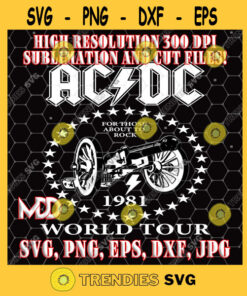 Acdc World Tour 1981 Ac Dc For Those About To Rock Svg Acdc Design Svg Classic Rock Svg Png Dxf Eps Svg Pdf Cut Files Svg Clipart Silhouette Svg Cricut Svg Files Decal - Instant Download
