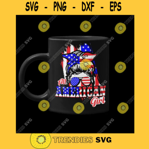 ALL AMERICAN GIRL American Flag Svg 4th of July Svg Usa Svg Png Dxf Eps Svg Pdf