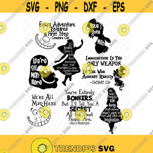ALice in Wonderland Cuttable Designs in SVG DXF PNG Ai Pdf Eps Jpeg Design 19
