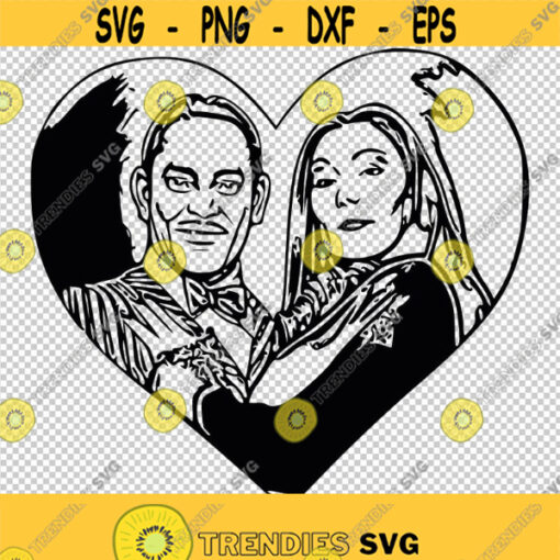Addams Family Morticia And Gomez SVG PNG EPS File For Cricut Silhouette Cut Files Vector Digital File