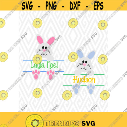 Adorable Easter Bunny Monogram Cuttable Design in SVG DXF PNG Ai Pdf Eps Design 23