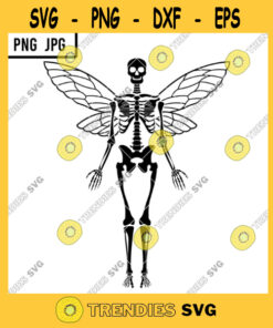 Aesthetic Skeleton Fairy SVG Gothic Cottagecore Fairycore Grunge Butterfly Wing PNG JPG