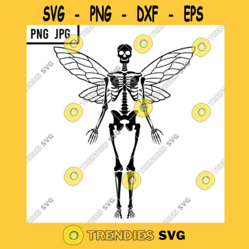 Aesthetic Skeleton Fairy SVG Gothic Cottagecore Fairycore Grunge Butterfly Wing PNG JPG