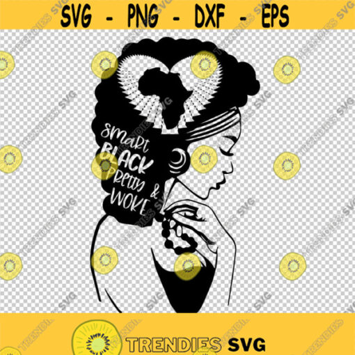 Africa Shape Smart Black Pretty And Woke African Woman Profile SVG PNG EPS File For Cricut Silhouette Cut Files Vector Digital File