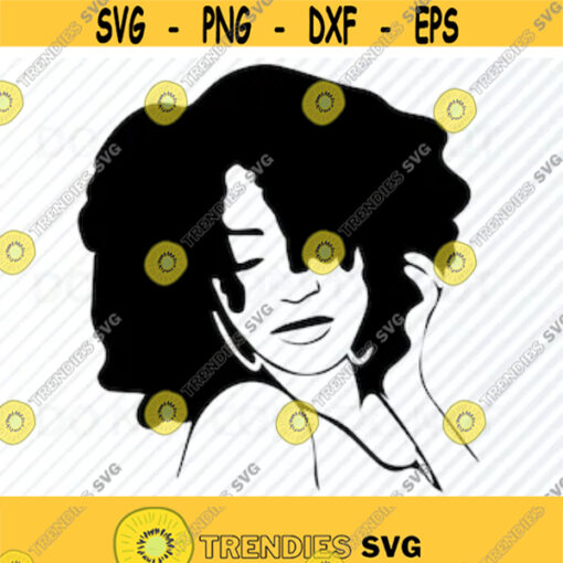 African American Diva Woman 3 SVG Image For Cricut Afro Black woman SVG Eps Png Dxf Clip Art Melanin african queen Nubian queen Design 246