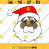 African American Santa Claus SVG Files for Cricut Christmas Vector Images Clipart Christmas svg Eps Png Dxf Black Santa Claus Face Design 178