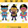 African American Superhero Girl SVG. Superheroes Bundle Clipart PNG. Baby Toddler Vector Cut Files. Digital Instant Download dxf eps jpg pdf Design 456