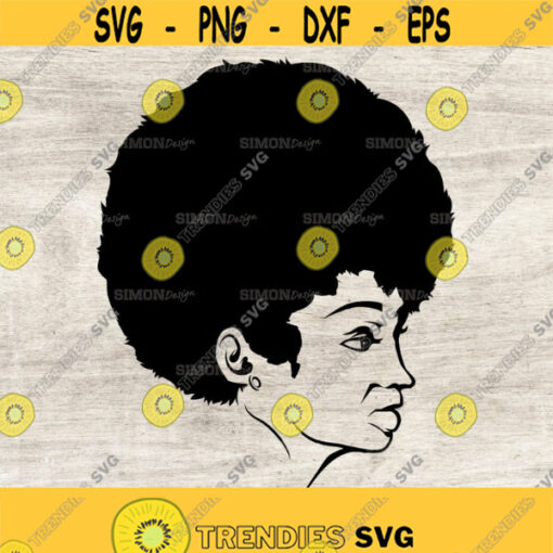 African American Woman Black Afro Black Woman svg cutting file eps dxf pdf png silhouette file Design 225