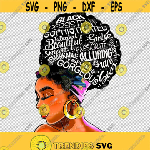 African American Woman Black Girl Magic Afro Hair Black Women Melanin Queen JPG PNG Digital File
