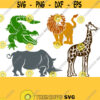 African Animals Svg Giraffe Svg Lion Svg Crocodile Svg Rhino Svg Savanna Animals Svg Dxf Png Jpg Eps Pdf Cuttable Printable Files Design 700