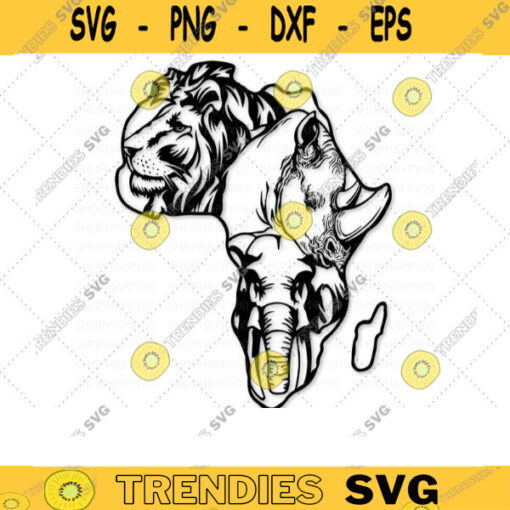 African Animals svg Africa map svg Safari Svg Lion Rhinoceros Elephant Scene Africa Animals Vector Wall Decor SVG Files for Cricut 290 copy