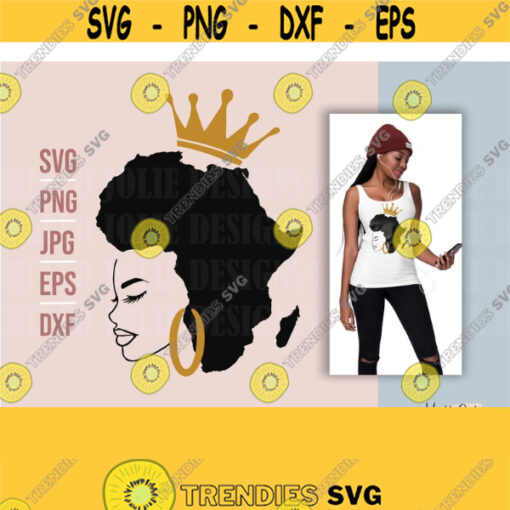 African Queen Silhouette svg Black Queen Black Woman cut file Afro Woman svg Dxf Png Jpg Eps