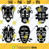 African Tribal Masks SVG Bundle Tribal Vector Images silhouette Clip Art Aztec masks SVG Files For Cricut Eps Png DXF ClipArt africa Design 82