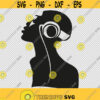African Woman Silhouette With Headphones DeeJay SVG PNG EPS File For Cricut Silhouette Cut Files Vector Digital File