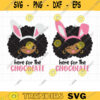 Afro Girl Easter SVG Black African American Girl with Afro Hair Bunny Ears Here for the Chocolate Rabbit Svg Dxf Png Clipart Cut files copy