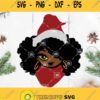 Afro Girl Santa Hat Svg Black Girl Christmas Svg Afro Woman Svg Curly Hair Black Lips Svg Merry Christmas Svg