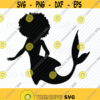 Afro Mermaid SVG Black Woman Mermaid Silhouette Clip Art afro SVG Files For Cricut Eps Png dxf ClipArt african american woman svg Design 544