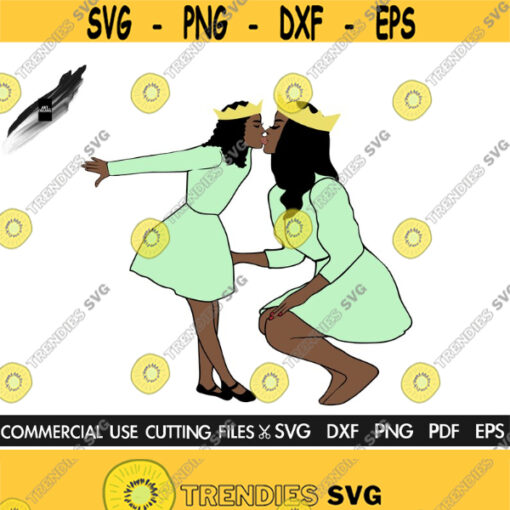 Afro Mommy And Daughter SVG Mommy And Me Svg Queen and Princess Afro Svg Woman Svg Girl Svg Afro Shirt Svg Cut File Silhouette Cricut Design 436