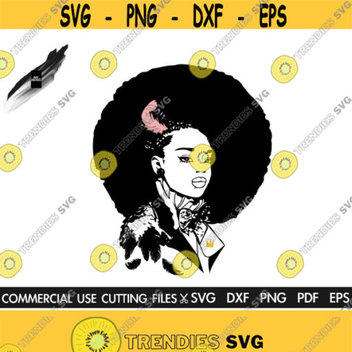 Afro Princess Svg Natural Hair Svg Black Woman SVG Black History Month SVG Woman Svg Afro Woman Svg Black Queen Svg Cut File Design 408