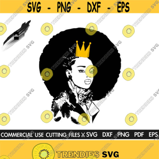 Afro Princess Svg Natural Hair Svg Black Woman SVG Black History Month SVG Woman Svg Afro Woman Svg Black Queen Svg Cut File Design 558