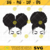 Afro Puff Bun Woman SVG Double and Single Puff Black Woman Face with Natural Hair and Long Eyelashes Silhouette SVG DXF Cut Files Clipart copy