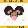 Afro Puff Girl Bubble Gum SVG Cute African American Black Girl Kid with Pink Bubble Gum Clipart Svg Dxf Png Cut Files for Cricut copy