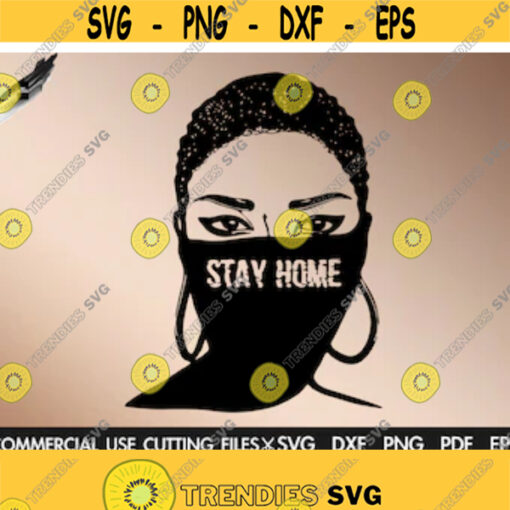 Afro Stay Home Svg Afro Save Lives SVG Afro SVG Black Woman Svg Quarantine Svg Social Distance Cut File Silhouette Cricut Design 22