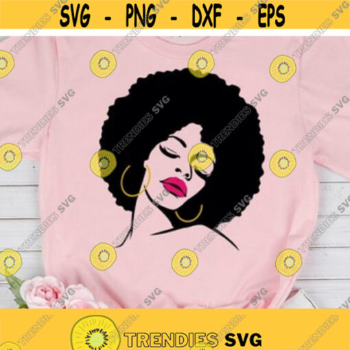 Afro Woman Svg African American Woman Svg Files for Cricut Afro Girl Silhouette Svg Afro Woman Png Black Woman Svg Png Dxf Eps Files Design 11