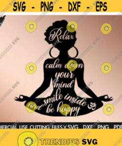 Afro Yoga SVG Meditation Lotus Pose Svg Afro Svg Yoga Svg Zen Svg Yoga Lotus Svg Black Woman Meditation Svg Cut File Silhouette Design 28