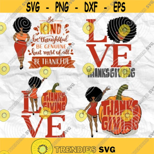 Afro girl Afro woman Afro lady Thanksgiving Day Thankful Fall SVG Printable file Sublimation file File for print File for cuting Design 106