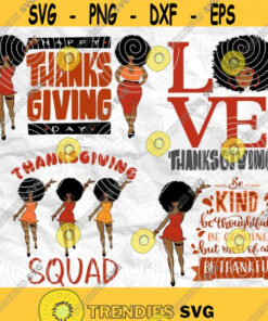 Afro girl Afro woman Afro lady Thanksgiving Day Thankful Fall SVG Printable file Sublimation file File for print File for cuting Design 11