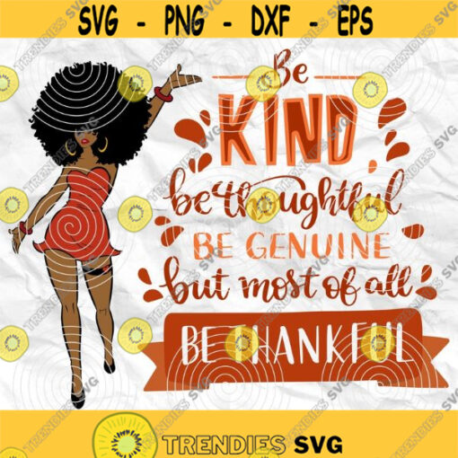 Afro girl Afro woman Afro lady Thanksgiving Day Thankful Fall SVG Printable file Sublimation file File for print File for cuting Design 7