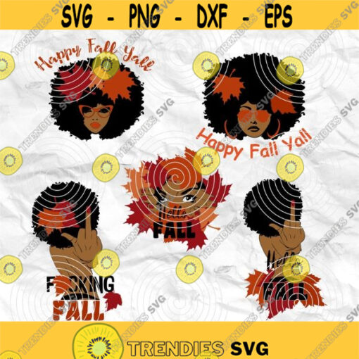 Afro girl Afro woman Curly Hair Afro hair Autumn design Fall SVG Printable file Sublimation file File for print File for cuting Design 168