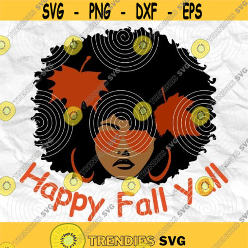 Afro girl Afro woman Curly Hair Afro hair Autumn design Fall SVG Printable file Sublimation file File for print File for cuting Design 299