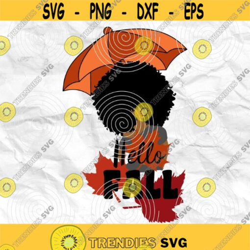 Afro girl Afro woman Curly Hair Afro hair Autumn design Fall SVG Printable file Sublimation file File for print File for cuting Design 314