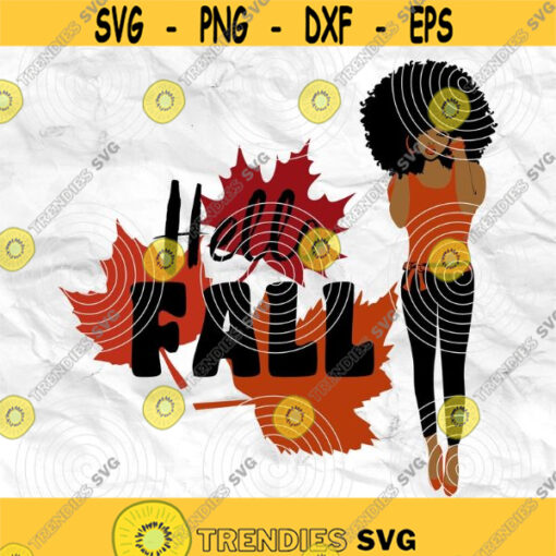 Afro girl Afro woman Curly Hair Afro hair Autumn design Fall SVG Printable file Sublimation file File for print File for cuting Design 316